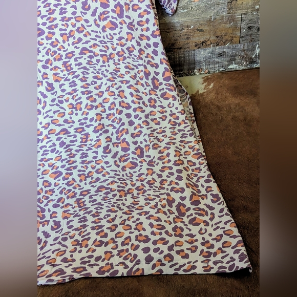 NWT Sunshine and Rodeo Purple Pink Leopard Print Duster Kimono W Side Slits - Picture 14 of 16